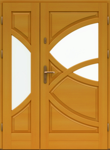 eleganckie drewniane drzwi do domu dwuskrzydłowe
